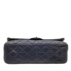 Chanel Blue Quilted Leather Wild Stitch Reissue 2.55 Classic 227 Double Flap Bag