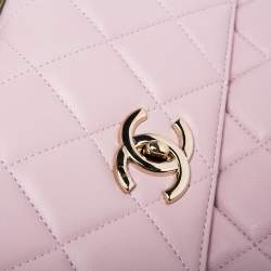 Pre Owned Chanel Pink Quilted Leather Small Trendy CC Flap Top Handle Bag