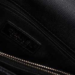 Pre Owned Chanel Black/Burgundy Caviar Leather Medium Coco Top Handle Bag