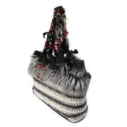 Chanel Black/White Inuit Tweed Fantasy Fur Tote Bag Chanel