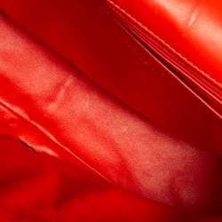 مملوكة مسبقًا Chanel Orange Chevron Patent Leather Jumbo Classic Single Flap Bag