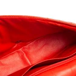 مملوكة مسبقًا Chanel Orange Chevron Patent Leather Jumbo Classic Single Flap Bag