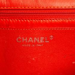 مملوكة مسبقًا Chanel Orange Chevron Patent Leather Jumbo Classic Single Flap Bag