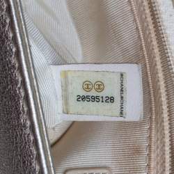 Pre Owned حقيبة شانيل بوي نيو جلد مخرمة ذهبية ميتالك متوسطة