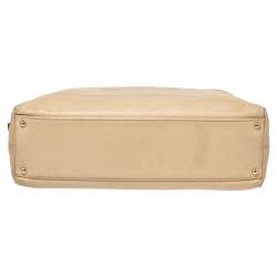 Pre Owned Chanel Nude Beige Caviar Leather CC Wood Chain Hobo