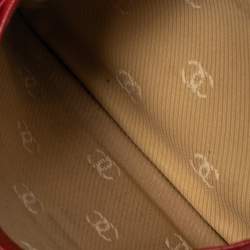 Pre Owned حافظة بطاقات شانيل جلد كافيار مبطن بني مزينة شعار الماركة سي سي 