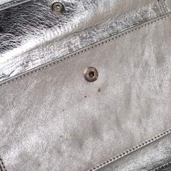 Chanel Silver Quilted Laminated Leather Reissue Trifold Wallet