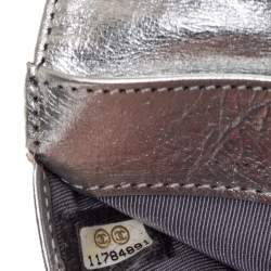 Chanel Silver Quilted Laminated Leather Reissue Trifold Wallet