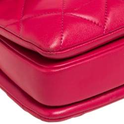 Pre Owned Chanel Pink Quilted Leather Small Trendy CC Flap Top Handle Bag