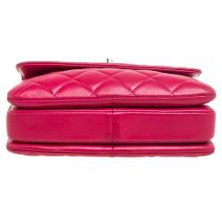 Pre Owned Chanel Pink Quilted Leather Small Trendy CC Flap Top Handle Bag