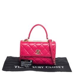 Pre Owned Chanel Pink Quilted Leather Small Trendy CC Flap Top Handle Bag