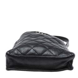 Pre Owned حقيبة كلتش شانيل سي سي ويتر جلد أسود مبطن بسلسلة