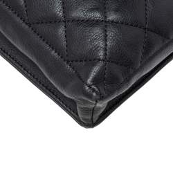 Pre Owned حقيبة كلتش شانيل سي سي ويتر جلد أسود مبطن بسلسلة