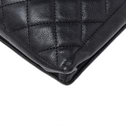 Pre Owned حقيبة كلتش شانيل سي سي ويتر جلد أسود مبطن بسلسلة