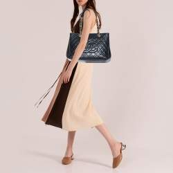 Pre Owned Chanel Black Quilted Caviar Leather Grand Shopper Tote