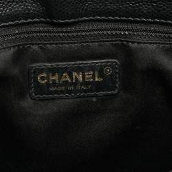 Pre Owned Chanel Black Quilted Caviar Leather Grand Shopper Tote