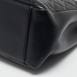 Pre Owned Chanel Black Quilted Caviar Leather Grand Shopper Tote