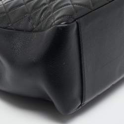 Pre Owned Chanel Black Quilted Caviar Leather Grand Shopper Tote