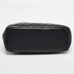 Pre Owned Chanel Black Quilted Caviar Leather Grand Shopper Tote