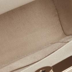 Pre Owned Chanel White Quilted Leather Mini Label Click Tote