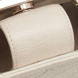 Pre Owned Chanel White Quilted Leather Mini Label Click Tote