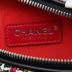 Pre Owned Chanel White/Black Leather And Tweed Street Allure Waist Bag