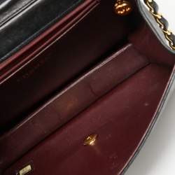 Pre Owned Chanel Black Quilted Leather Vintage Classic Square Flap Bag