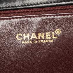 Pre Owned Chanel Black Quilted Leather Vintage Classic Square Flap Bag