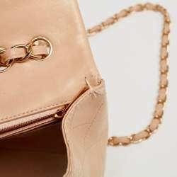 Pre Owned Chanel Beige Quilted Leather Jumbo Classic Single Flap Bag