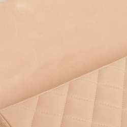 Pre Owned Chanel Beige Quilted Leather Jumbo Classic Single Flap Bag