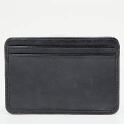 مملوكة مسبقًا محفظة بطاقات شانيل لاين كامبون جلد أسود مبطن