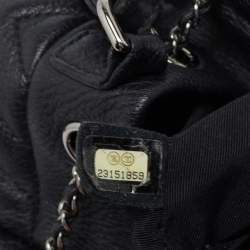 Pre Owned Chanel Black Chevron Leather Small Urban Spirit Bucket Bag