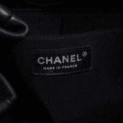 Pre Owned Chanel Black Chevron Leather Small Urban Spirit Bucket Bag