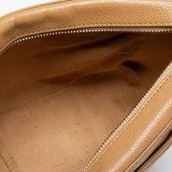 Pre Owned Chanel Beige Quilted Caviar Leather Vintage CC Timeless Shoulder Bag