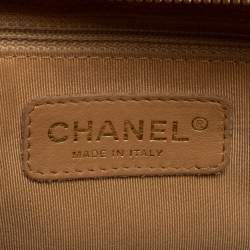 Pre Owned Chanel Beige Quilted Caviar Leather Vintage CC Timeless Shoulder Bag