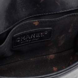 Pre Owned حقيبة شانيل بوي جلد مبطن أسود بقلاب