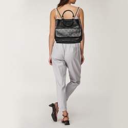 Pre Owned Chanel Black Diamond Stitch Leather Large Urban Luxury Backpack