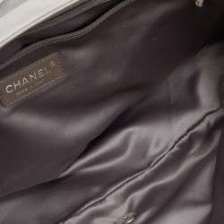 Pre Owned Chanel Grey Quilted Leather Maxi Classic Flap Bag