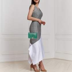 Chanel Green Lizard and Leather Boy Wallet on Chain