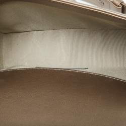 Pre Owned Chanel Metallic Beige Quilted Caviar Leather Small Boy Flap Bag