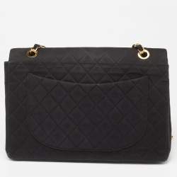مملوكة مسبقًا Chanel Black Quilted Fabric Vintage Maxi Classic Single Flap Bag