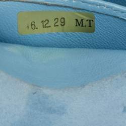 Pre Owned Chanel Light Blue Quilted Suede Vintage Mini Flap Bag