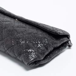 Pre Owned Chanel Black Quilted Leather Limited Edition Christmas 2014 Evening Bag