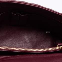 Pre Owned Chanel Burgundy Quilted Caviar Leather And Lizard Medium Coco Top Handle Bag
