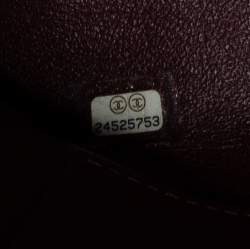 Pre Owned Chanel Burgundy Quilted Caviar Leather And Lizard Medium Coco Top Handle Bag