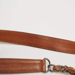 مملوكة مسبقًا حقيبة يد توتس شانيل غراند شوبر جلد مبطن بني فاتح