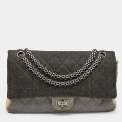 Pre Owned Chanel Tricolor Denim Reissue 2.55 Classic 226 Flap Bag