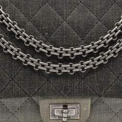 Pre Owned Chanel Tricolor Denim Reissue 2.55 Classic 226 Flap Bag