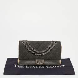 Pre Owned Chanel Tricolor Denim Reissue 2.55 Classic 226 Flap Bag