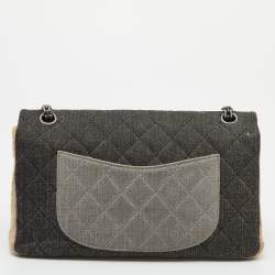 Pre Owned Chanel Tricolor Denim Reissue 2.55 Classic 226 Flap Bag